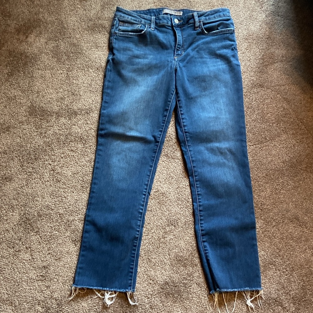 Joe’s Jeans Frayed Hem Straight Leg Blue Denim Jeans Women’s Waist 28 Size 6